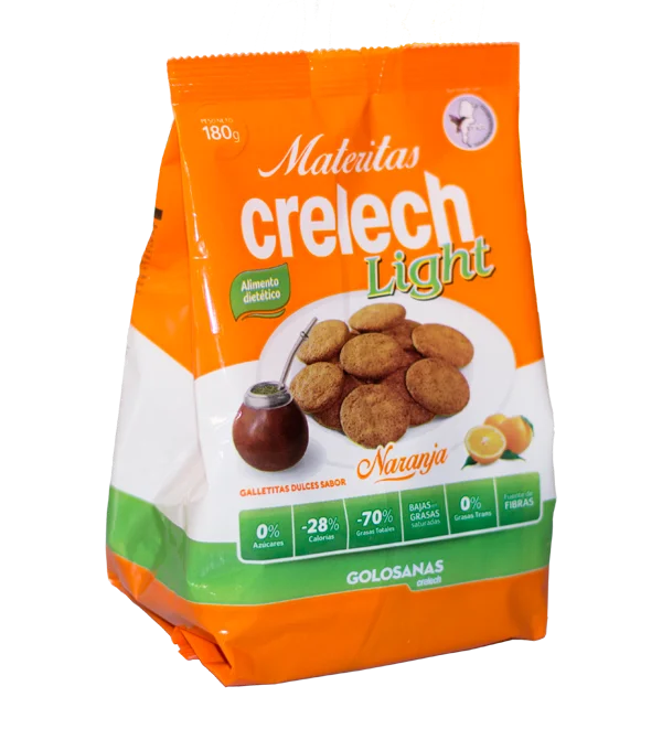 Crelech- Materas Naranja Galletitas materas light NARANJA x180 gr Crelech