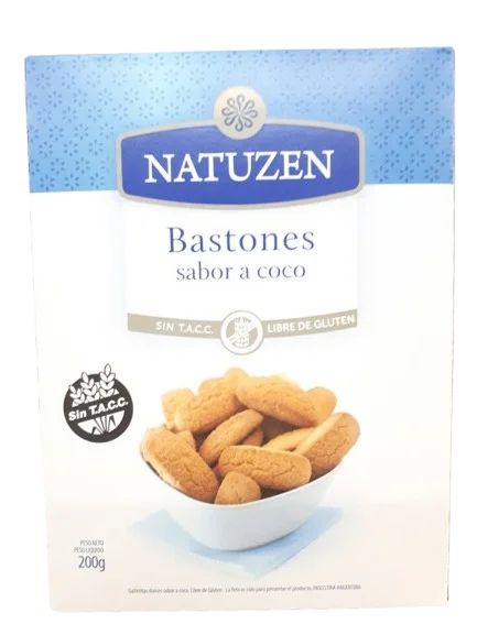 Galletitas BASTONES DE COCO x200 gr Natuzen