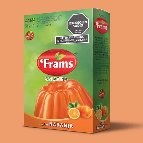 Gelatina NARANJA x26 gr Frams