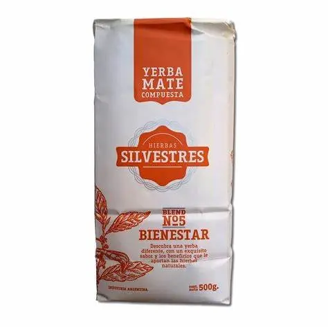 Yerba mate compuesta SILVESTRE N5 BIENESTAR x500 gr Patagonia