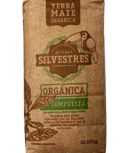 Yerba mate ORGÁNICA SILVESTRE x500 gr Patagonia